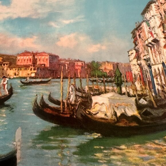 Large Vintage Calendar Art Print of the Grand Canal in Venice, Italy - Picture 2 of 6